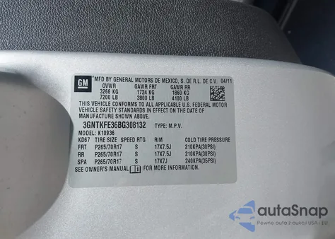 2011 Chevrolet Avalanche 1500 Lt1 from USA, damaged, VIN 3GNTKFE36BG308132